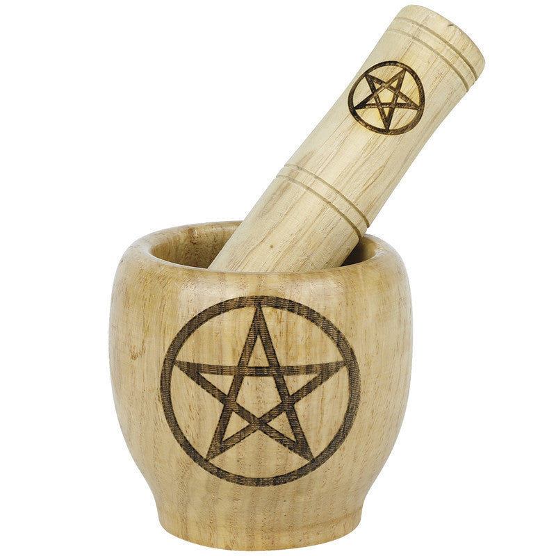 Oak Wood Altar Mortar and Pestle