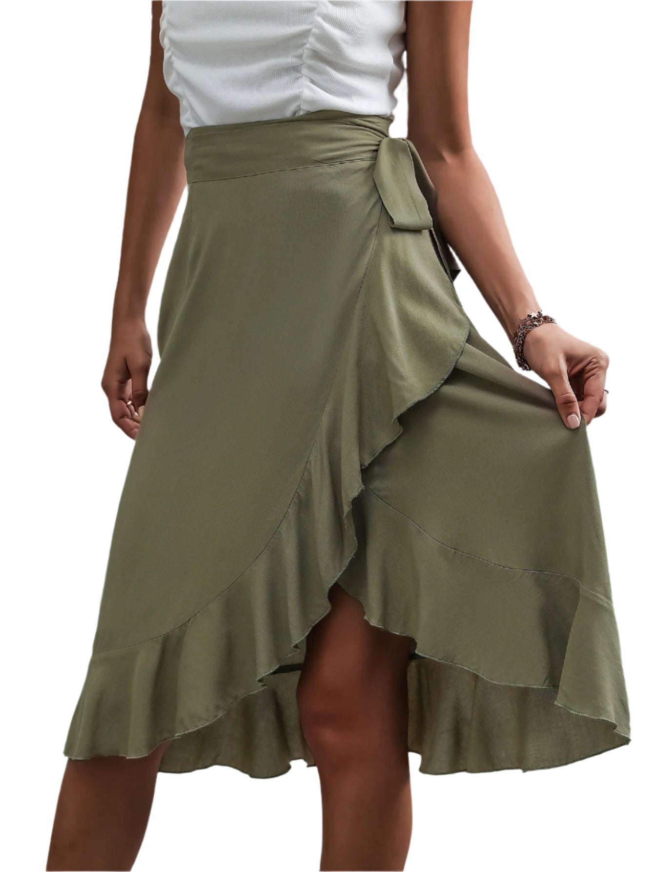 Tied Ruffled Skirt