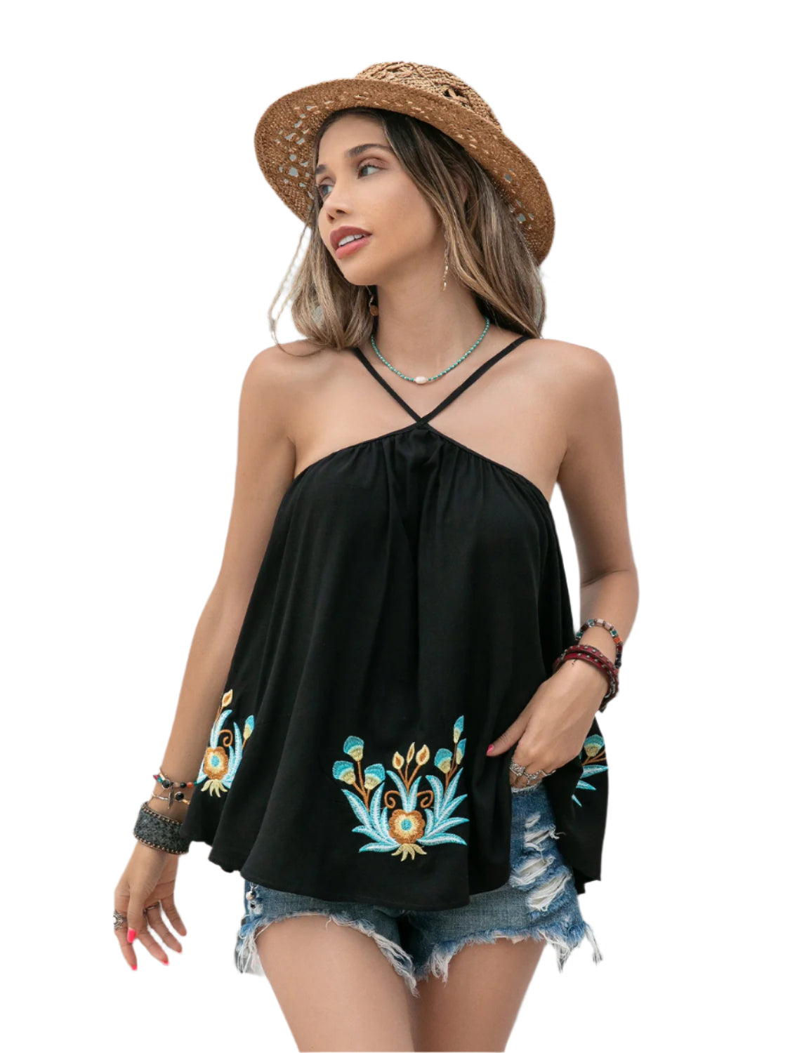Printed Grecian Neck Cami