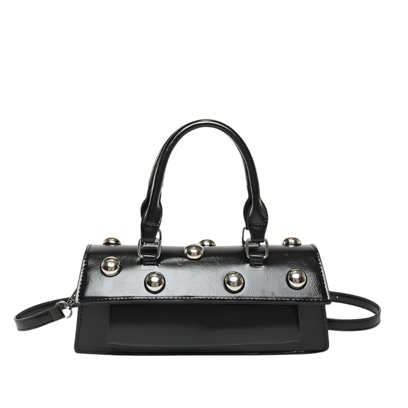 PU Leather Rivet Messenger Bag