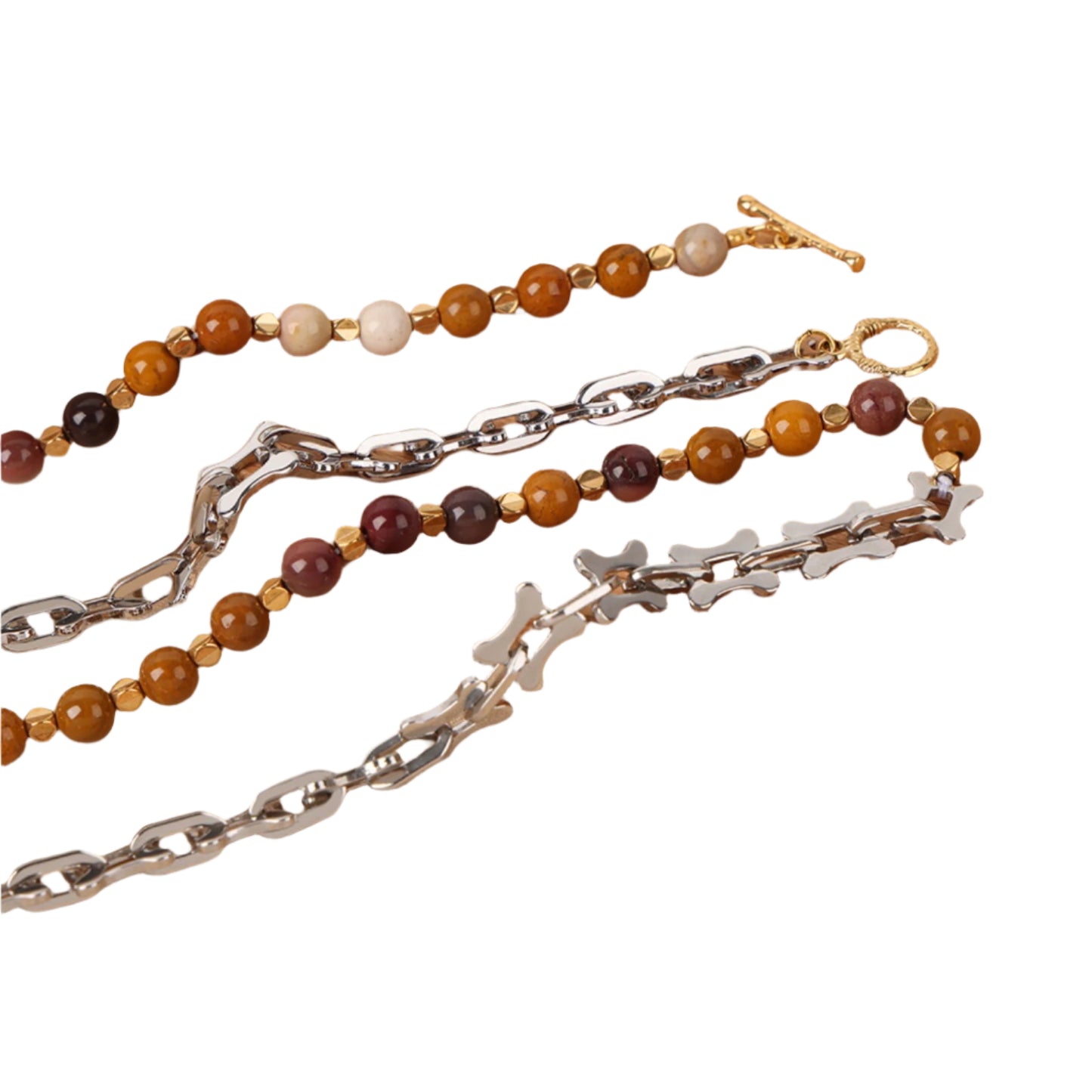 Titanium Steel Egg Yolk Jasper Crystal Necklace