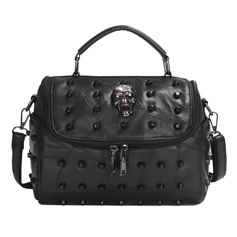 Sheepskin Skull with Studs Handbag