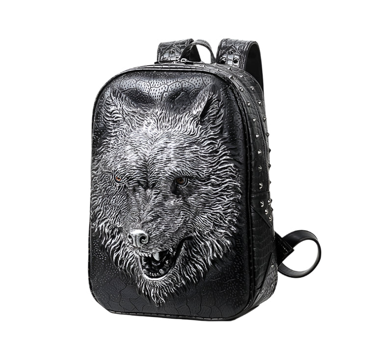 3D Wolf Head Backpack
