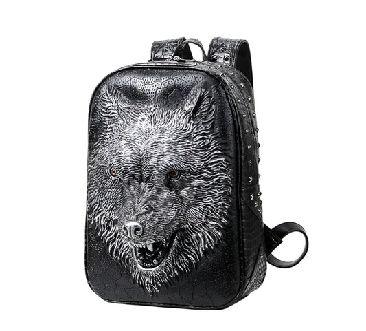 3D Wolf Head Backpack