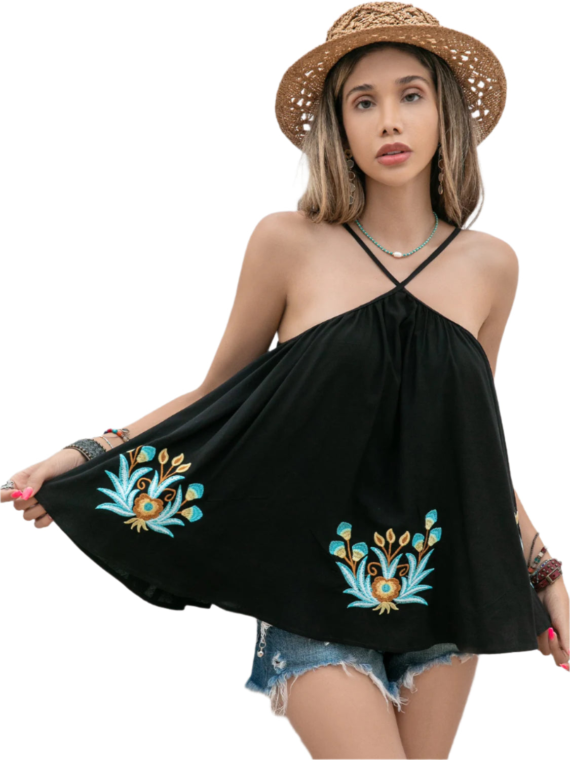 Printed Grecian Neck Cami