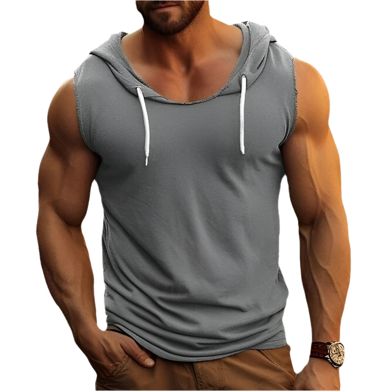 Men's Cottom Sleeveless Hoodie