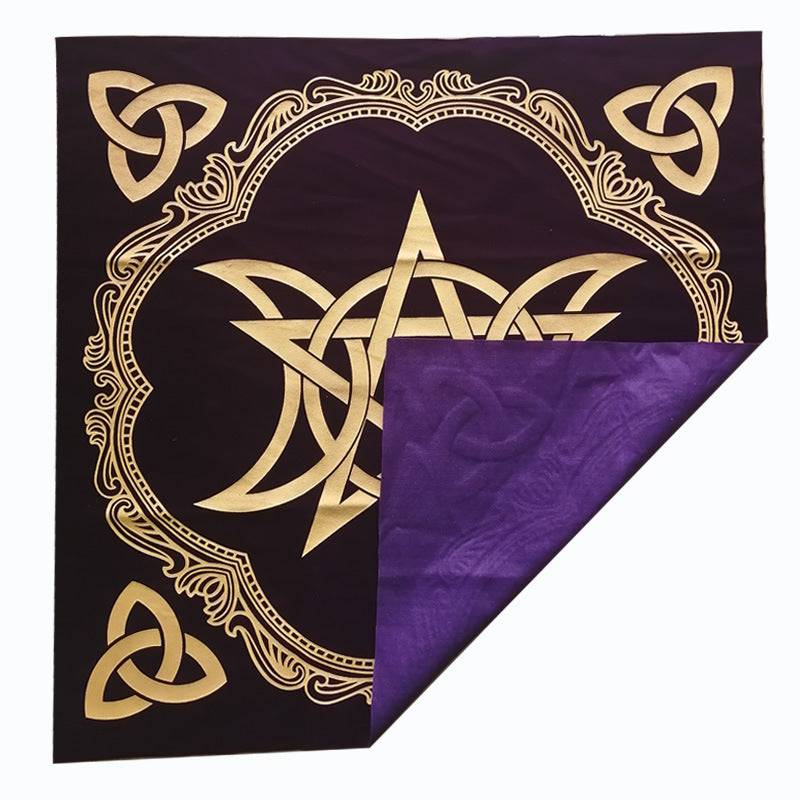 Pentagram Triple Moon Altar Cloth