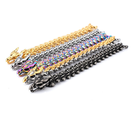 Men's Stainless Steel Jormungandr Keel Chain Bracelet