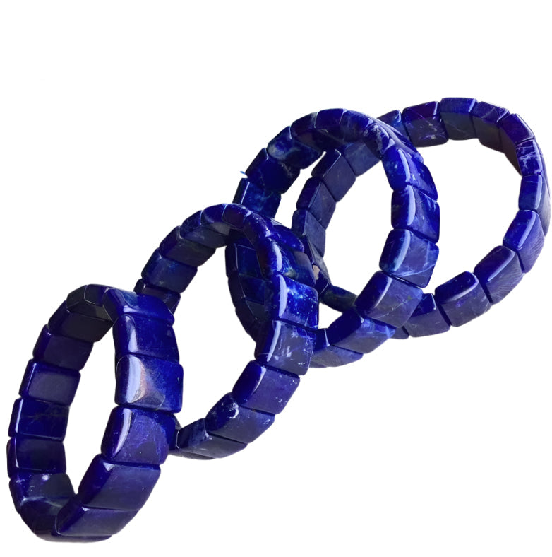 Sodalite Square Bead Crystal Bracelet