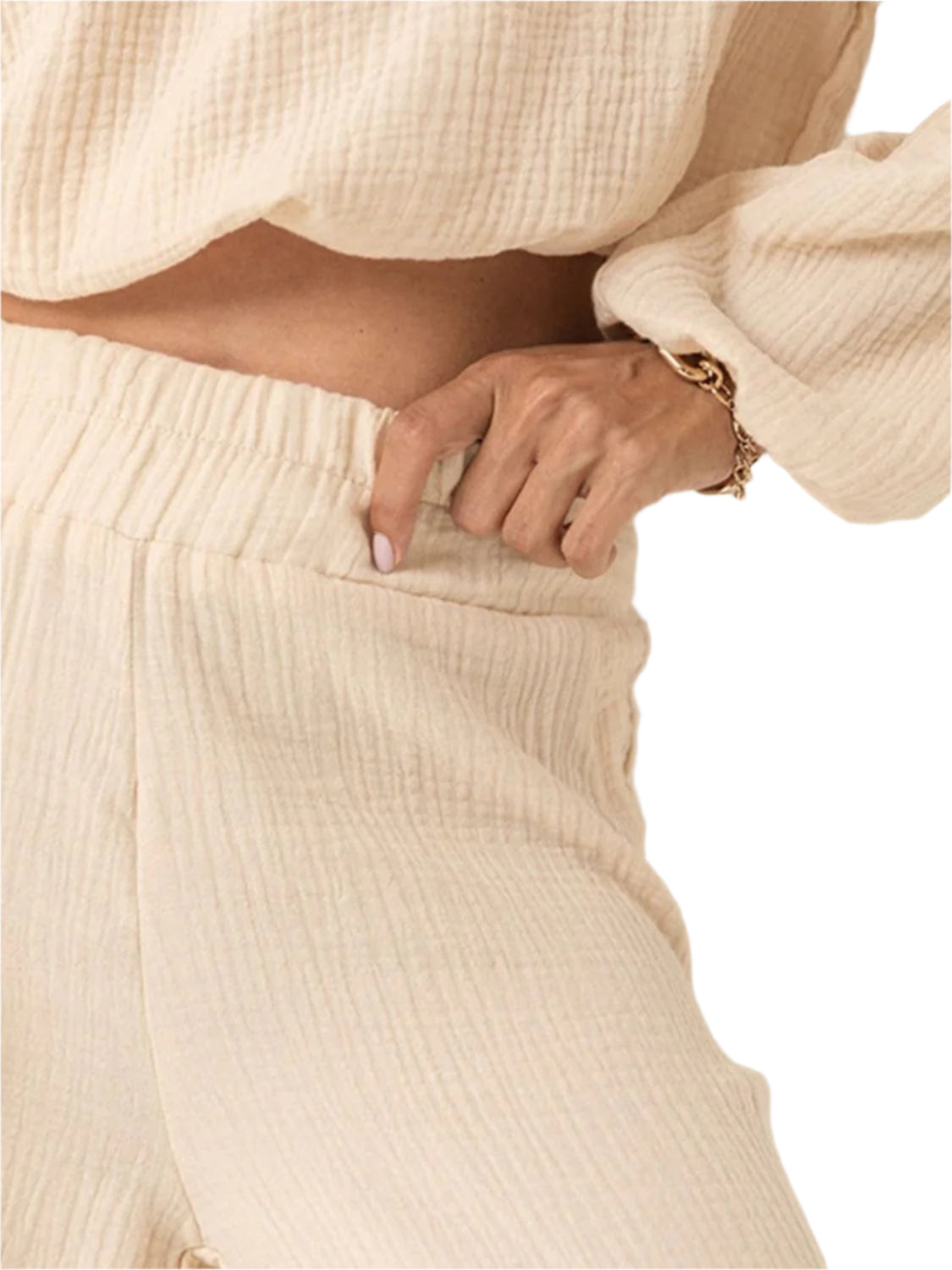 Off Shoulder Long Sleeve Top and Pants Set