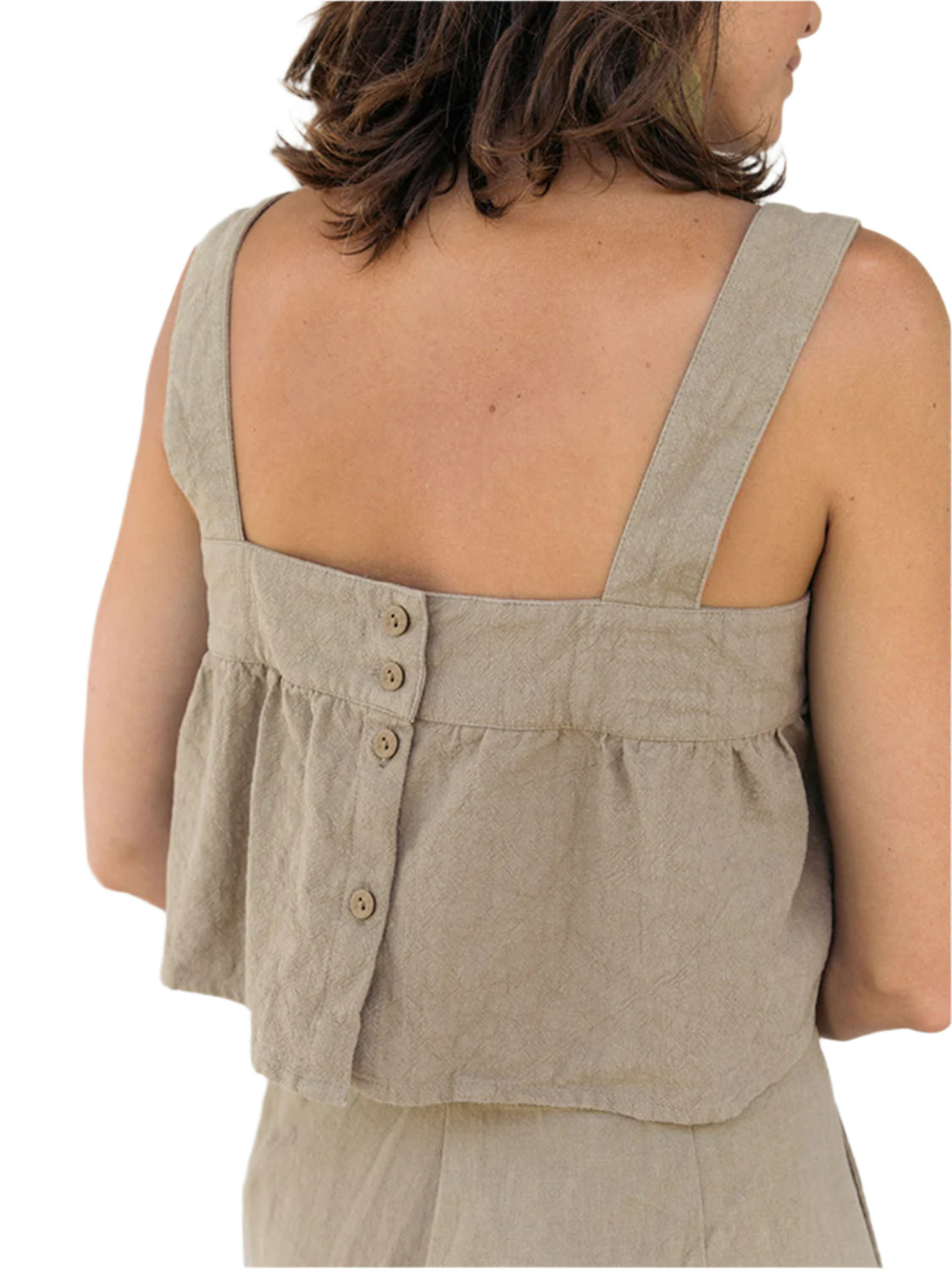 Square Neck Wide Strap Top and Pants Set