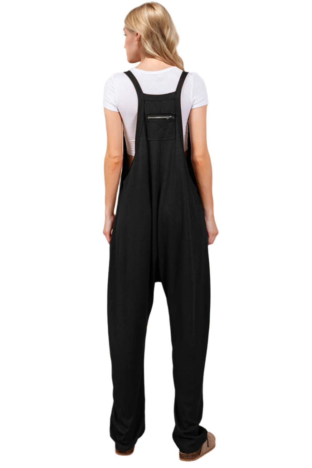 Oh Full Size V-Neck Wide Strap Overalls with Pockets