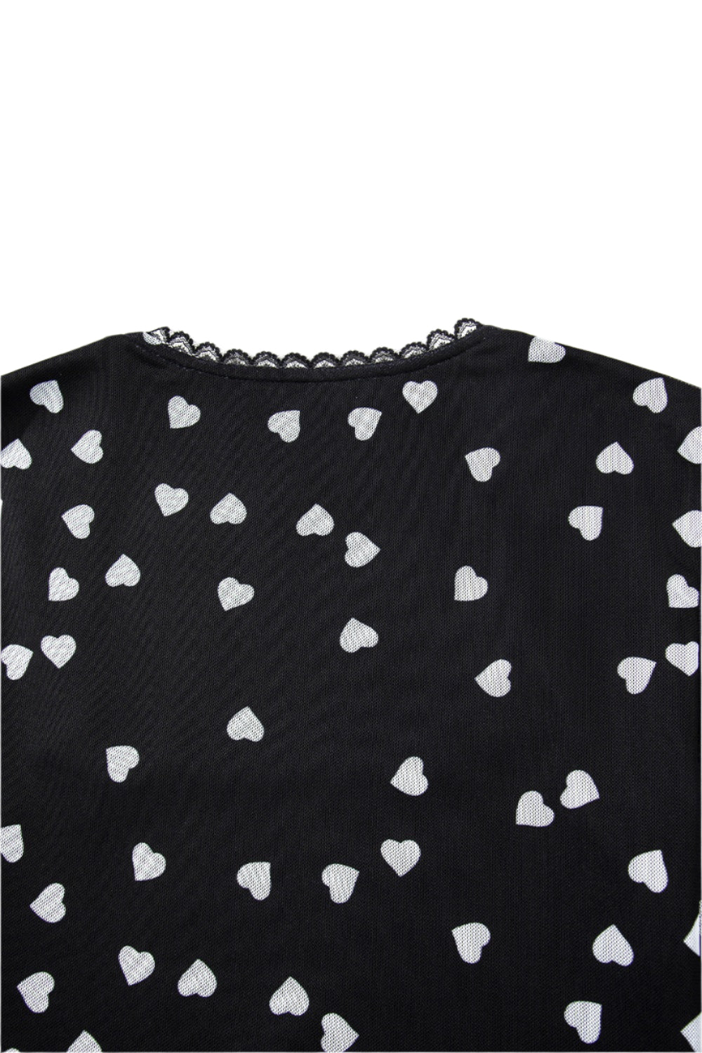 Heart Square Neck Long Sleeve Bodysuit