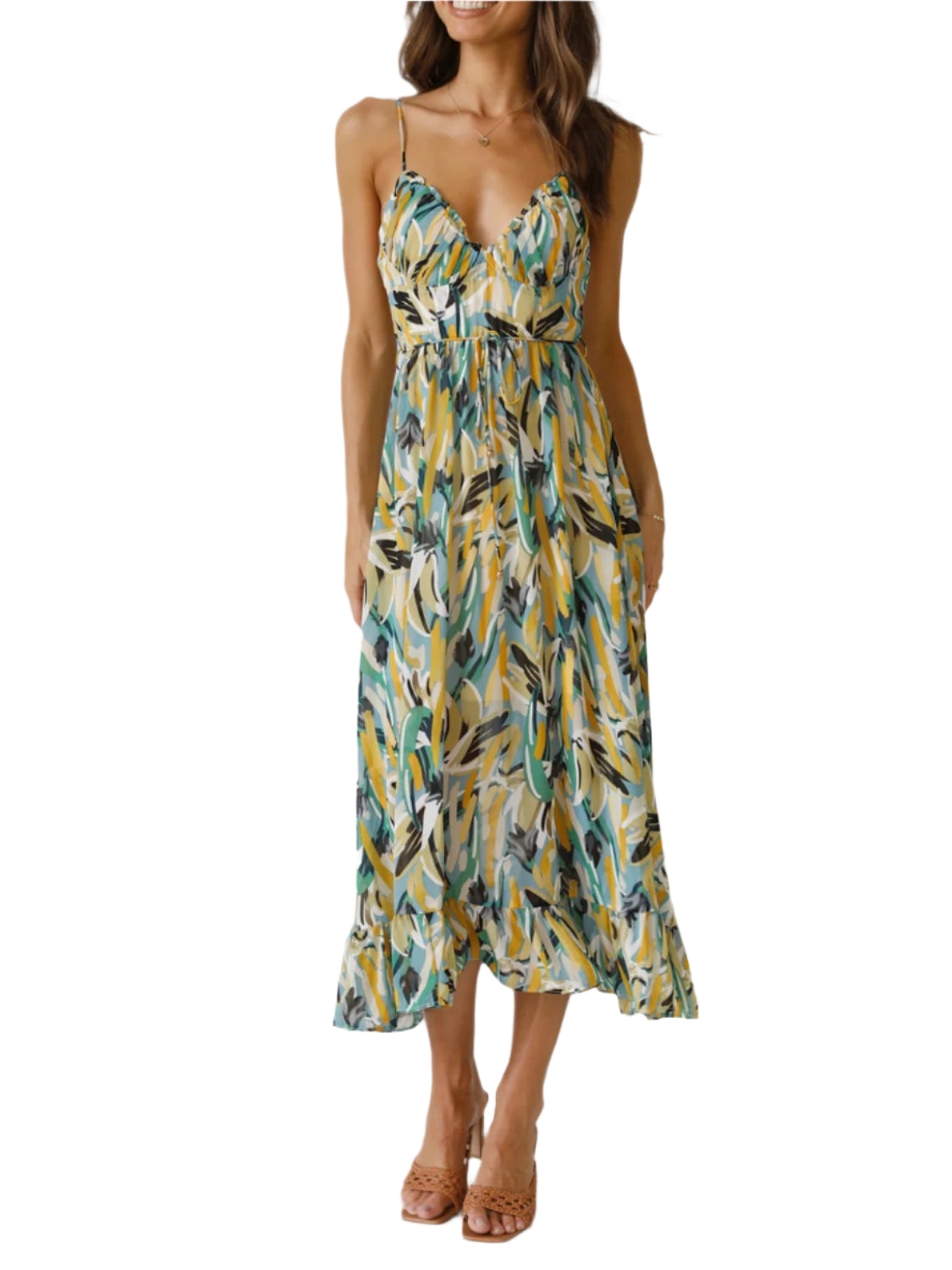 Printed Sleeveless Midi Cami dress