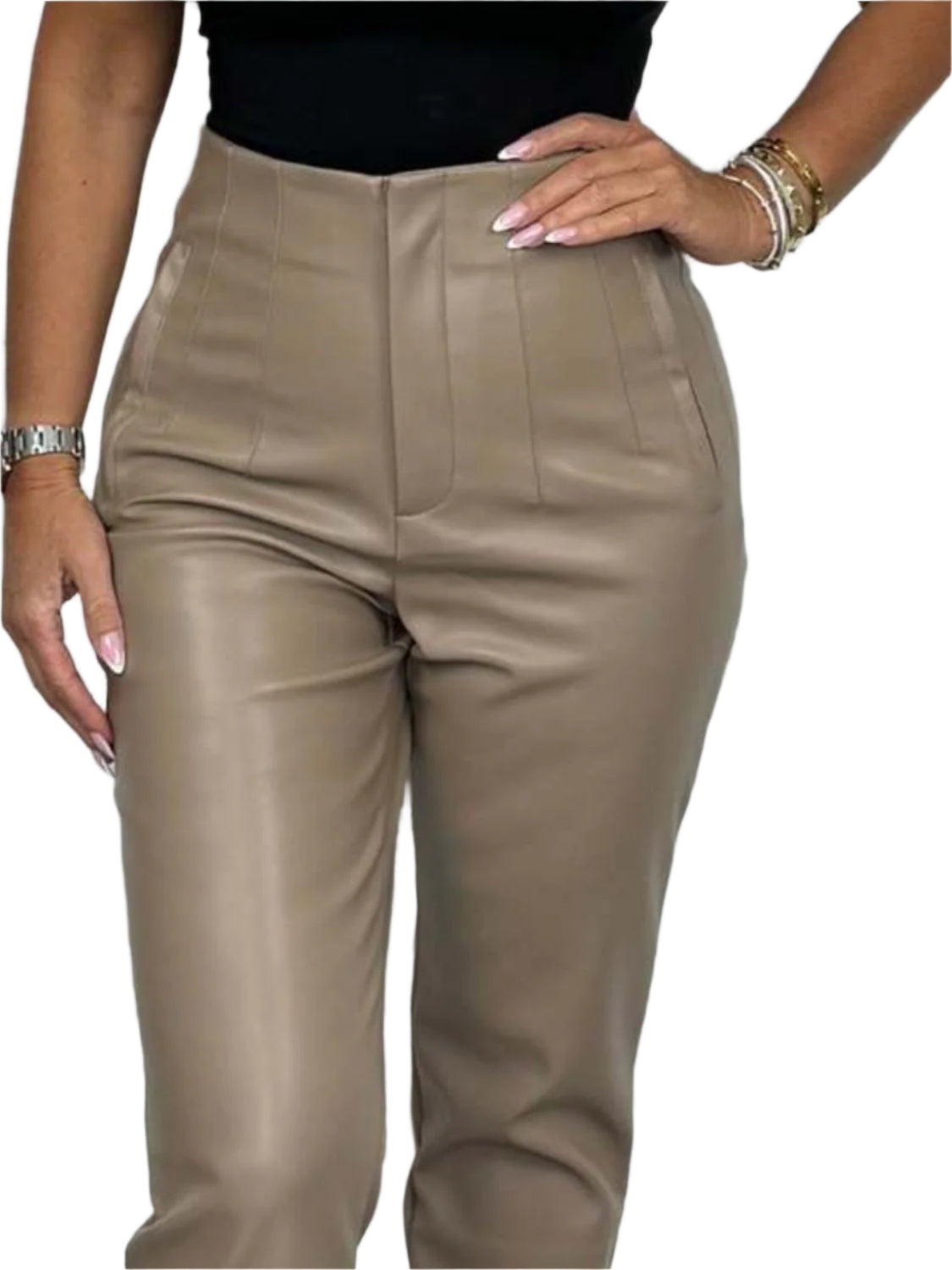 Full Size High Waist Straight Pants Plus Size