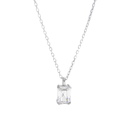 925 Sterling Silver Zircon Pendant Necklace