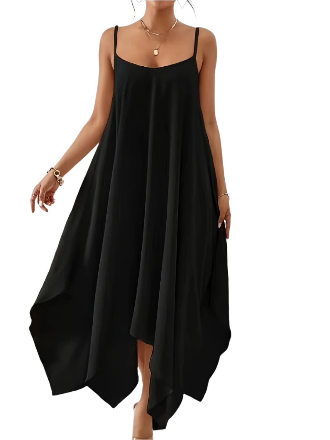 Scoop Neck Midi Cami Dress