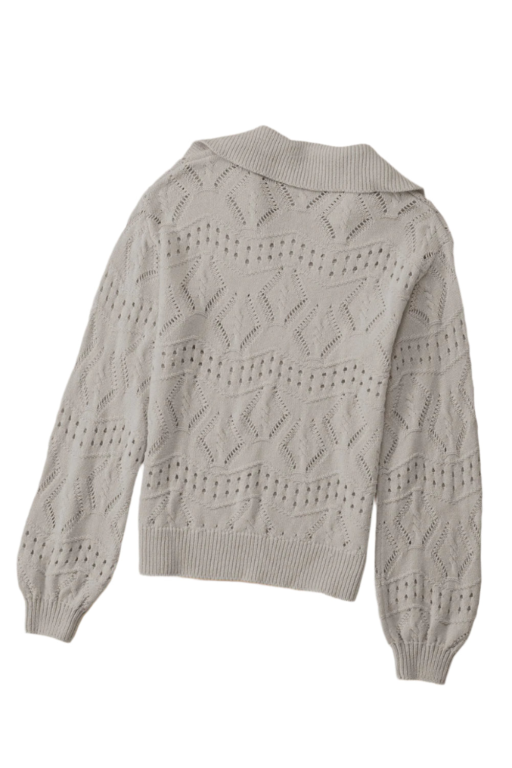 Hollow Out Johnny Collar Sweater