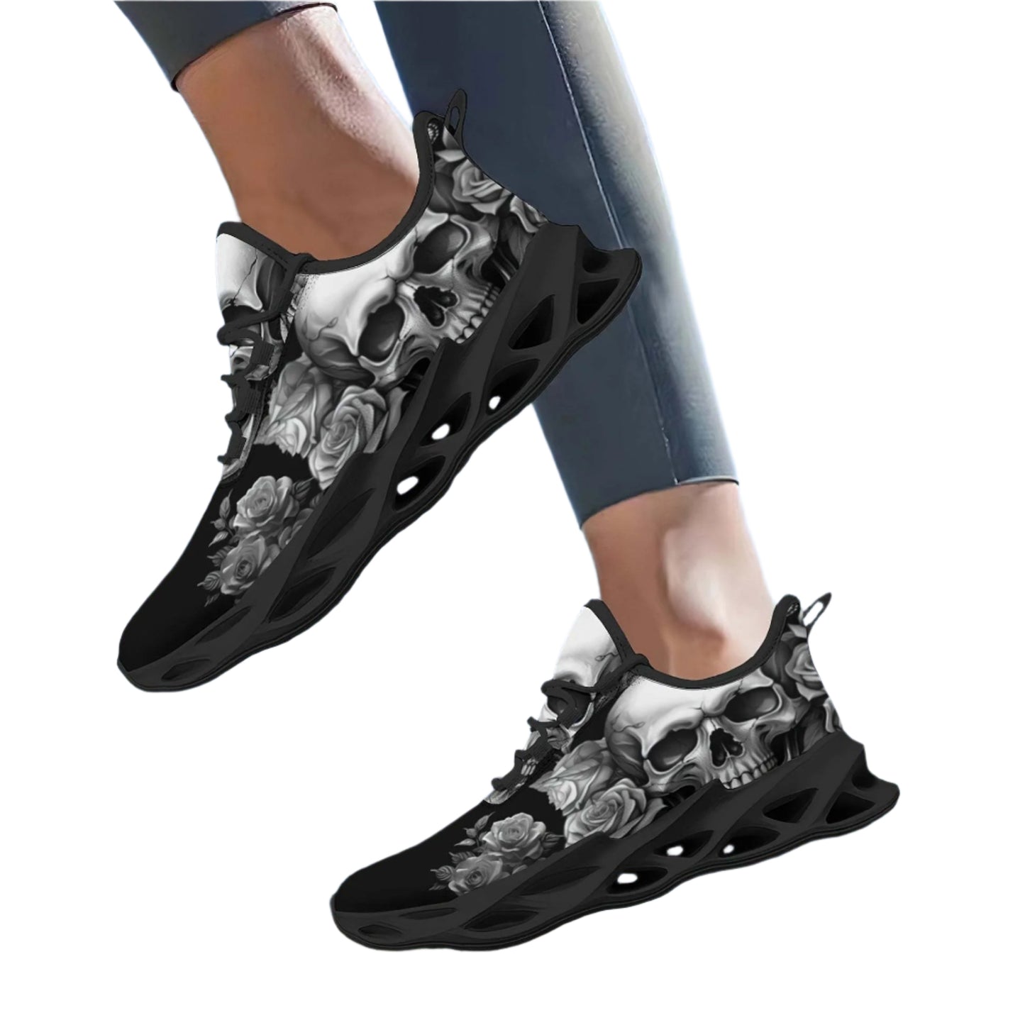 Men's Skull and Roses Athletic Shoes