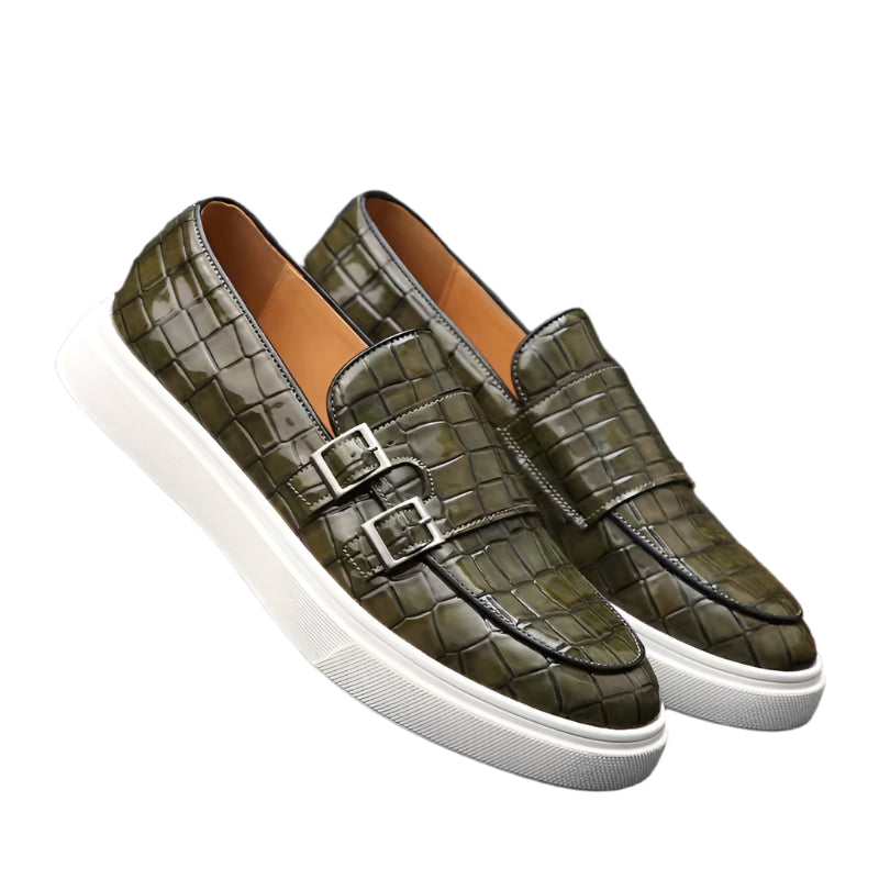 Men's PU Leather Double Buckle Shoes