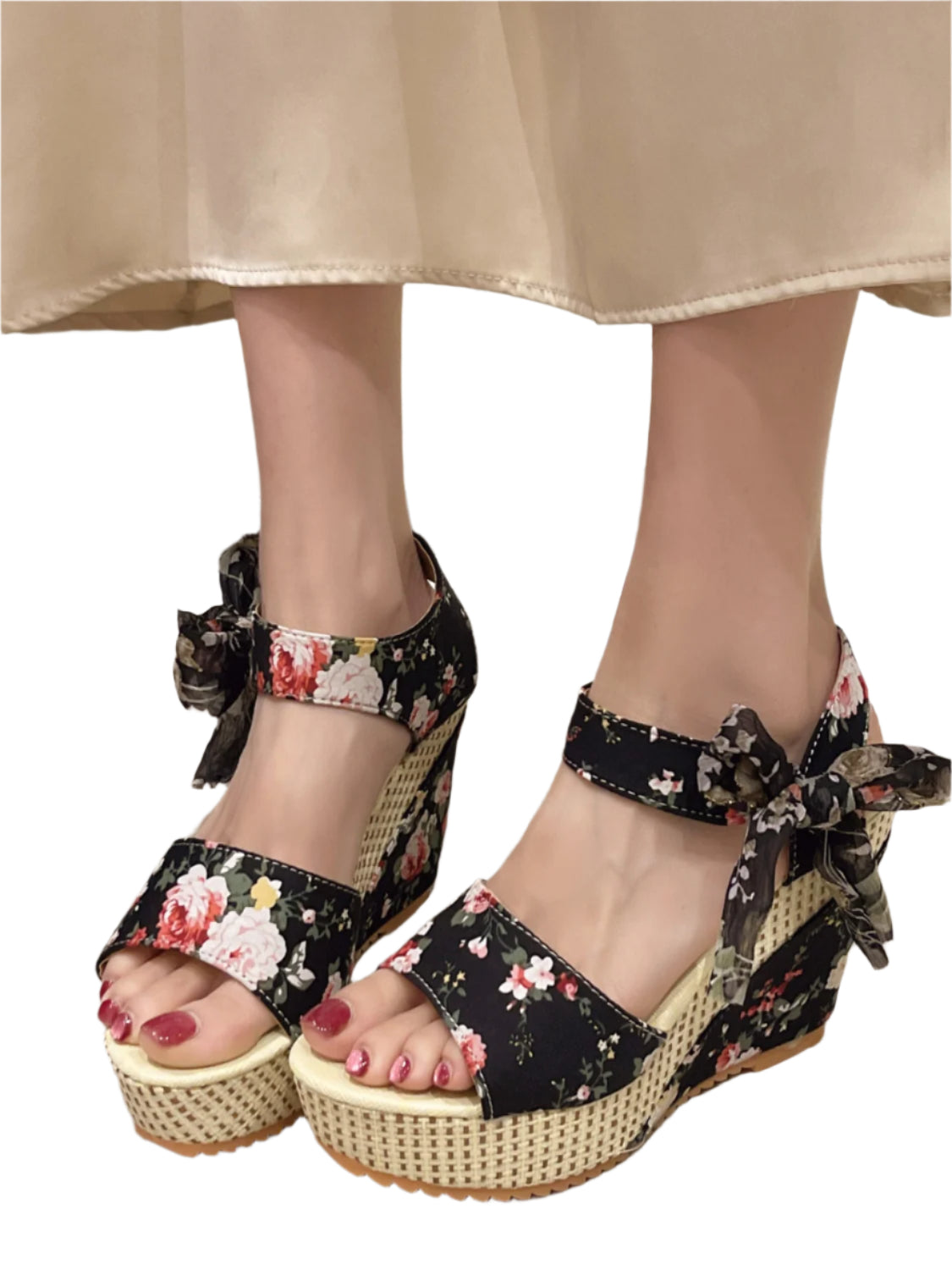 Floral Tied High Heel Sandals