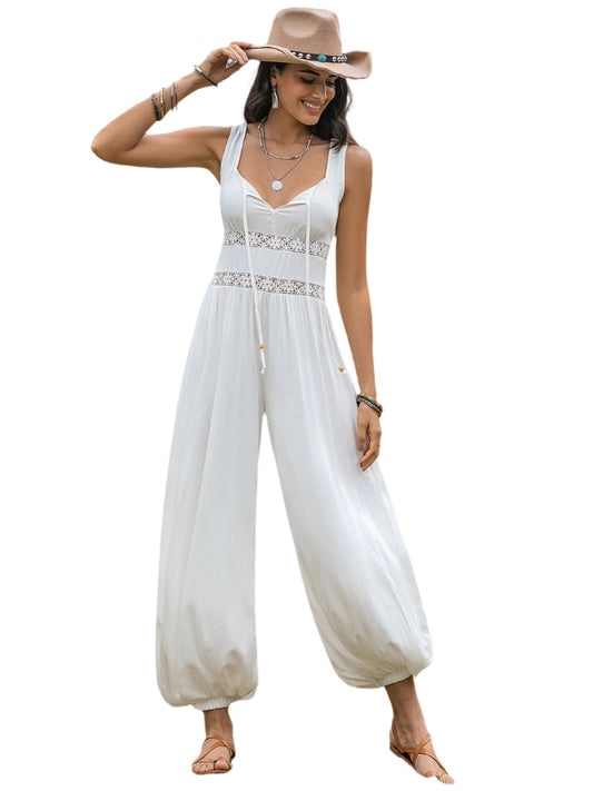 Backless Wide Strap Wide Leg Jumpsuit