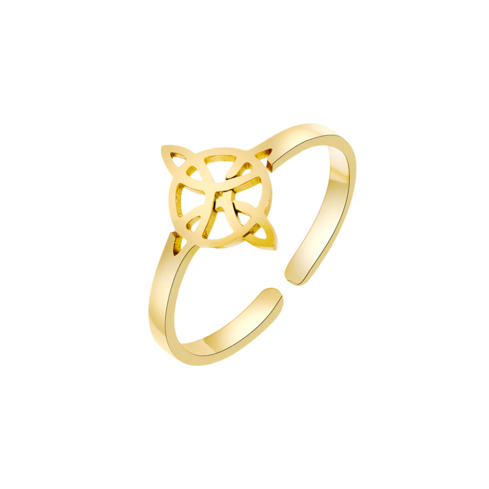 Stainless Steel Adjustable Witch Knot Ring