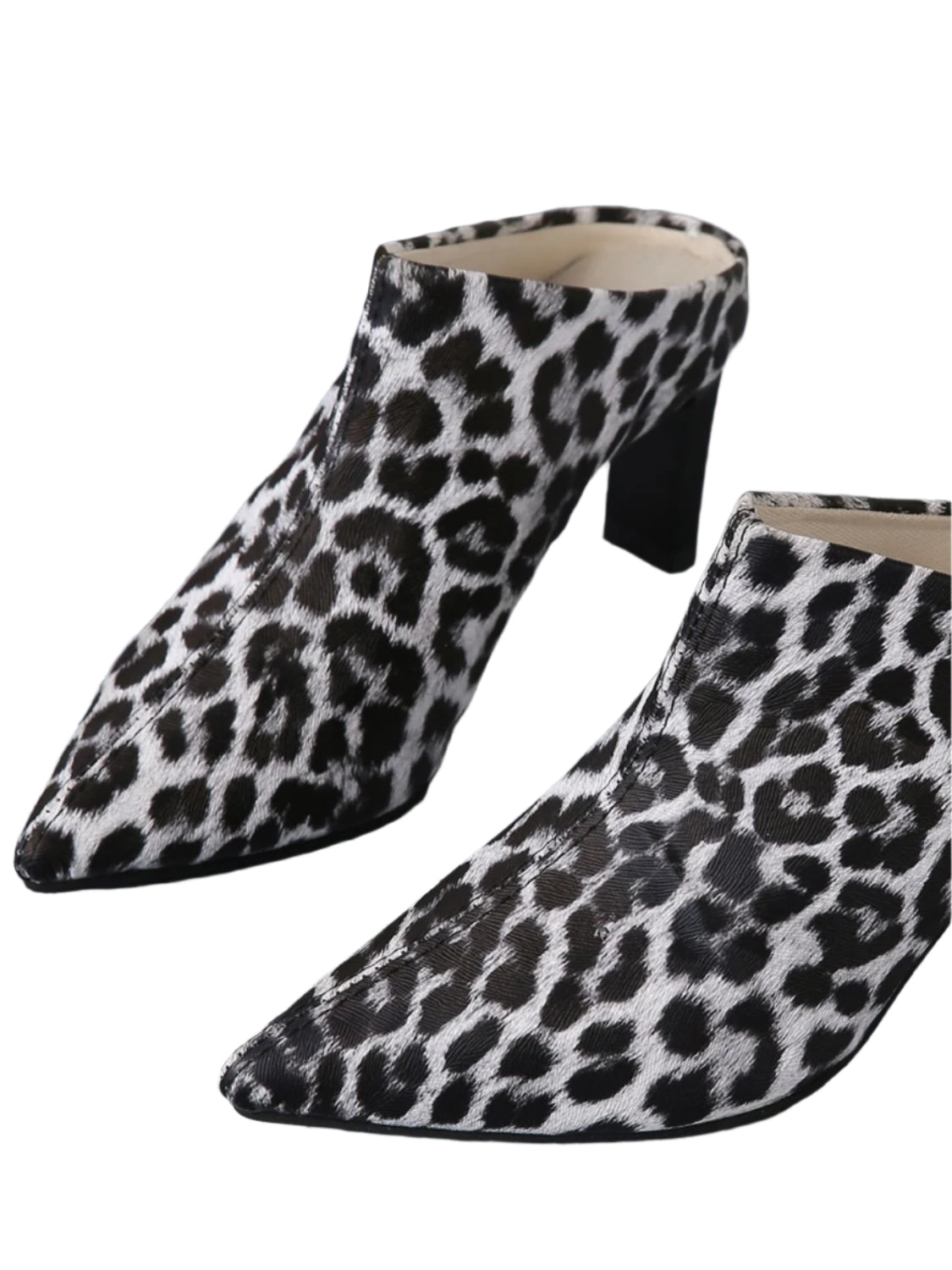 PU Leather Leopard Point Toe Pumps