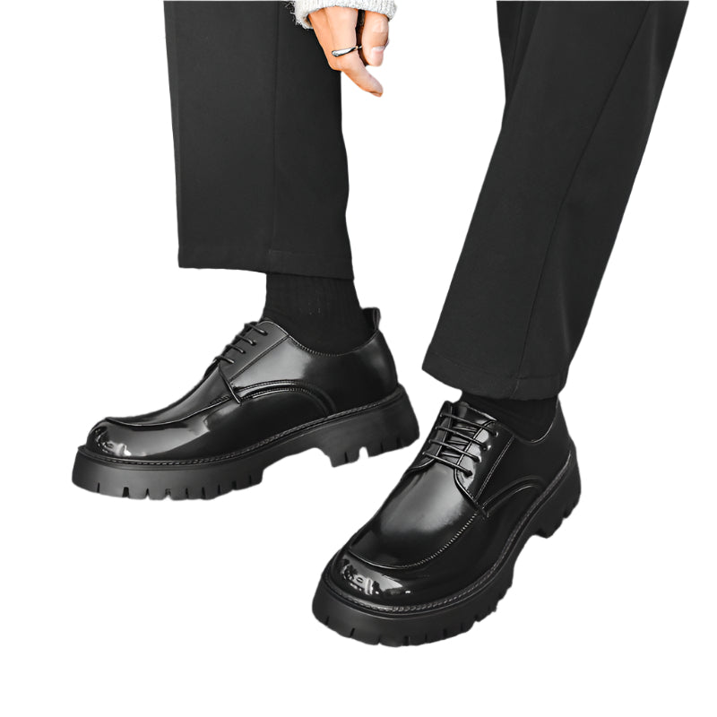 Men's PU Patent Leather Thick Sole Shoes