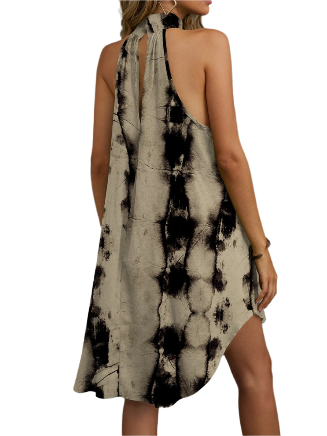 FAM-FAM Tie-Dye Grecian Neck Dress