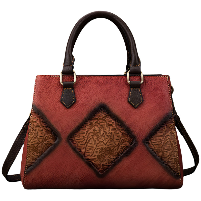 Cowhide Leather Diamond Bag