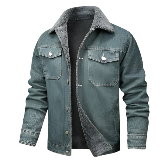 Denim Fleece Lined Men's Jacket