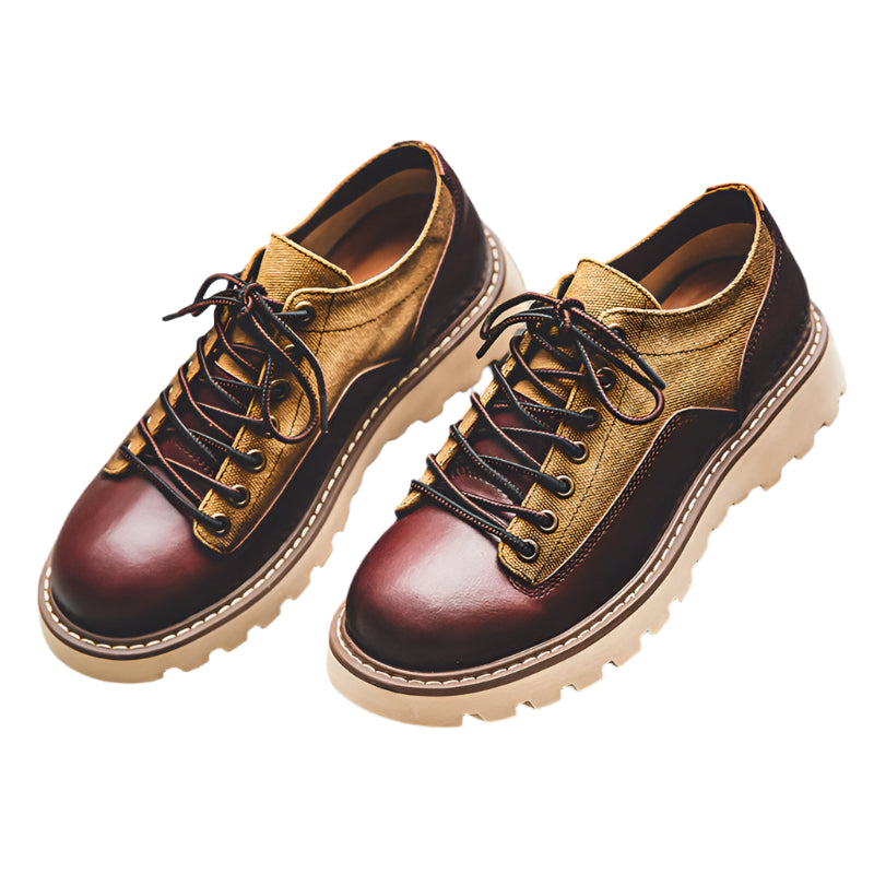 Men's Cowhide Suede Casual Lace Up Shoes