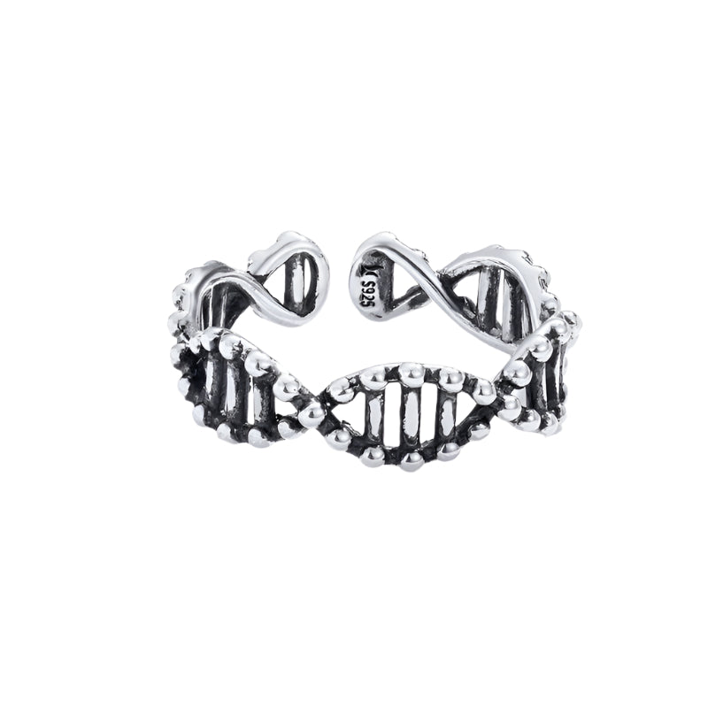 DNA Sterling Silver Adjustable Ring