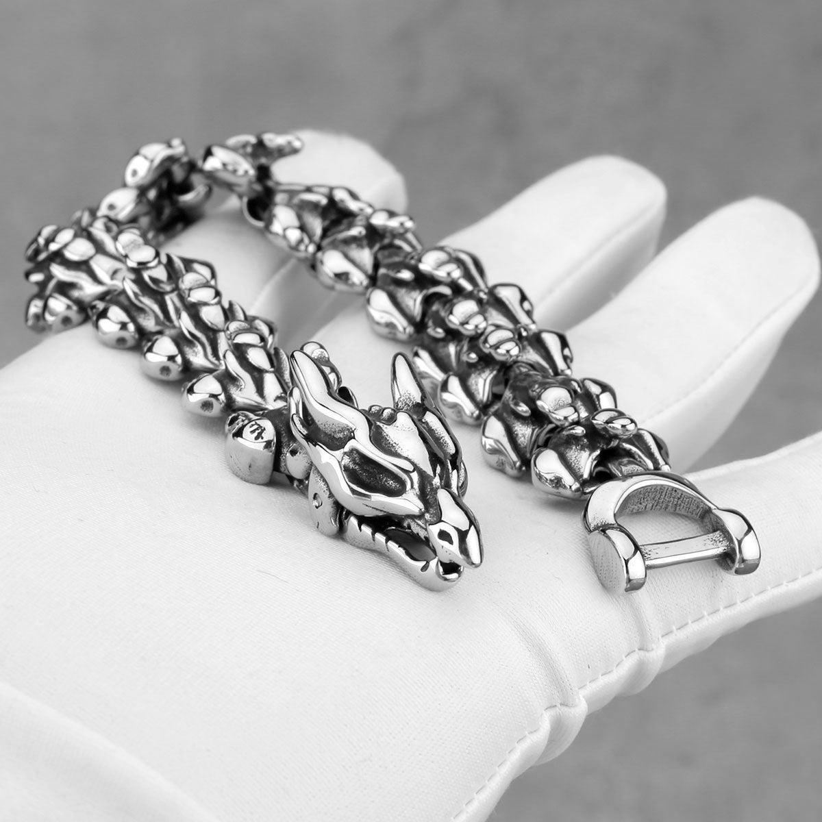 Men's Stainless Steel Jormungandr Keel Chain Bracelet
