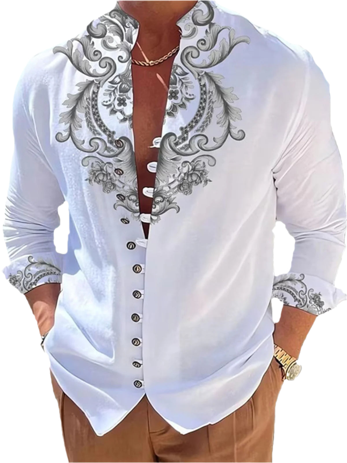 Men's 3D Printed Shirt Western Floral Shirt