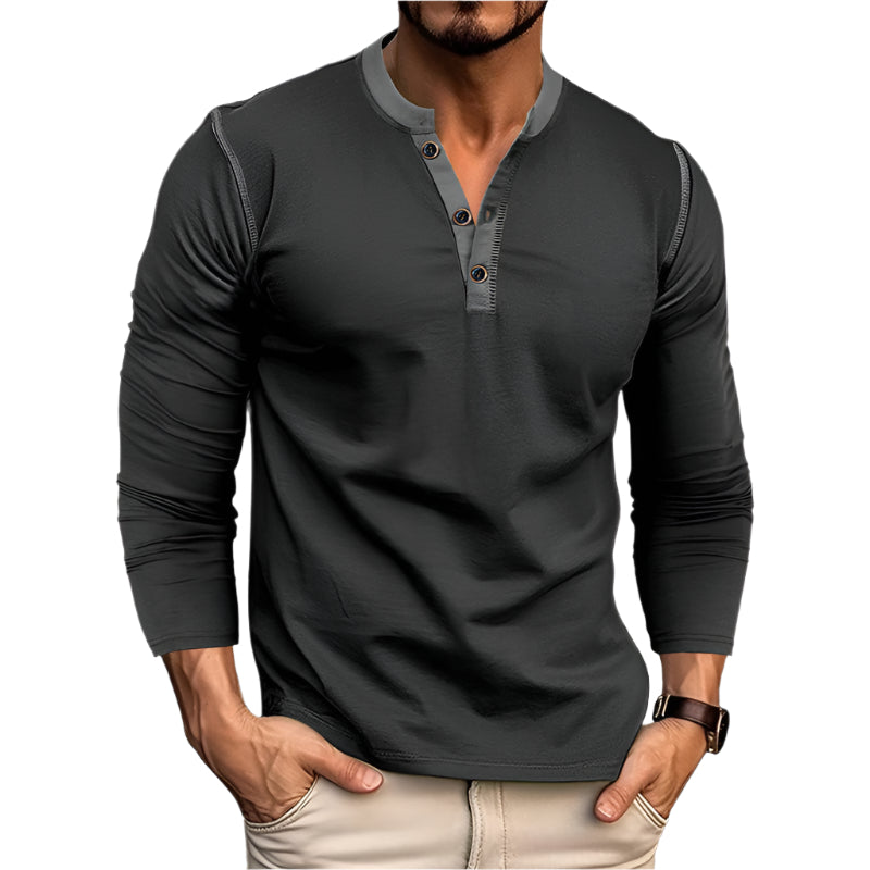 Men's Contrast Long Sleeve Shirt
