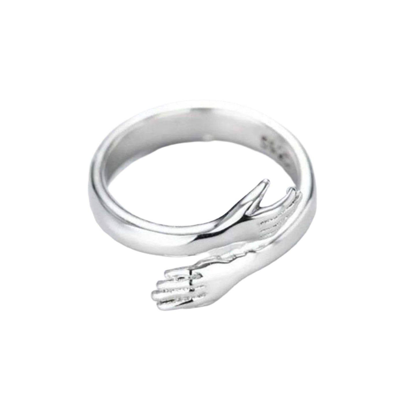 Hug Shape 925 Sterling Silver Bypass Ring