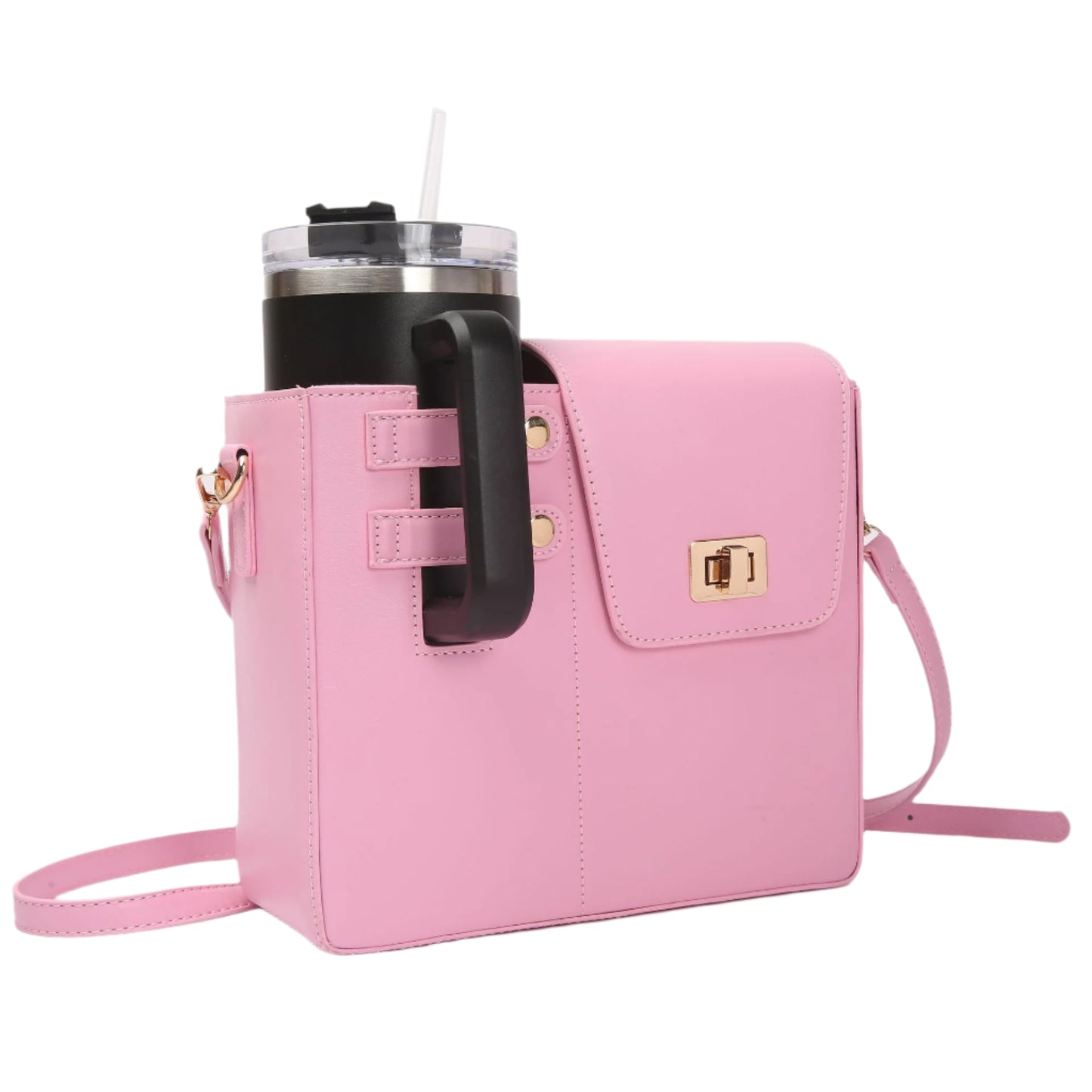 PU Leather Bottle Holder Shoulder Bag