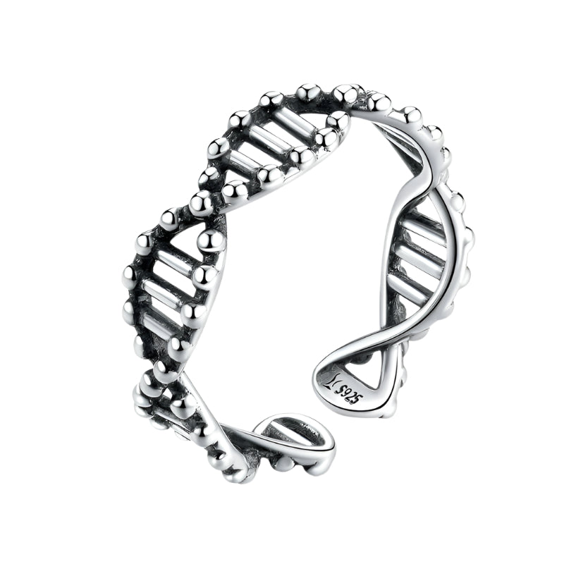 DNA Sterling Silver Adjustable Ring