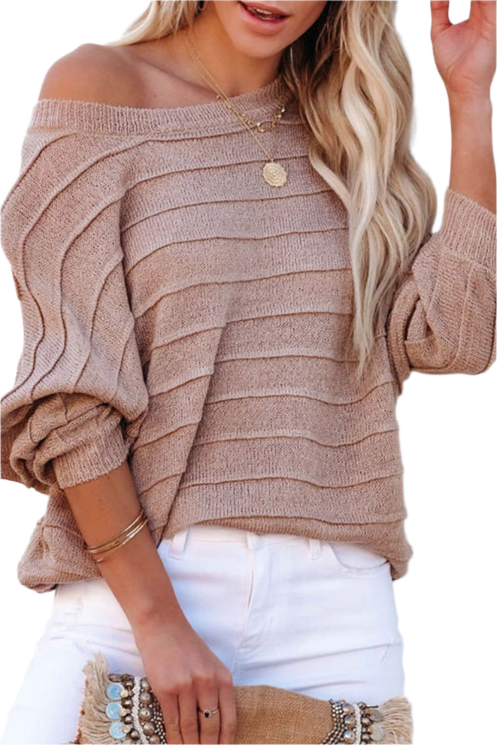 Round Neck Long Sleeve Knit Top