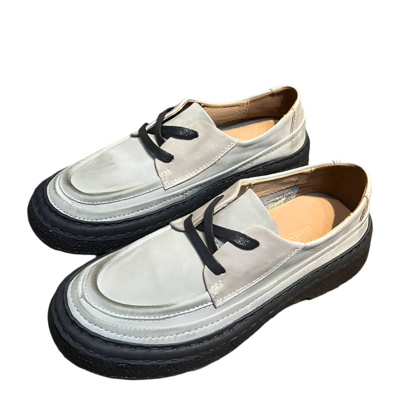 Men's Cowhide Leather Suede Lace Up Shoes