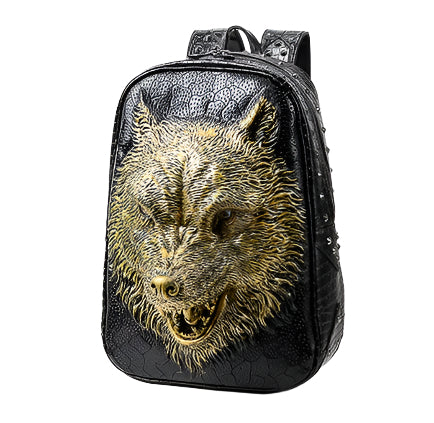 3D Wolf Head Backpack