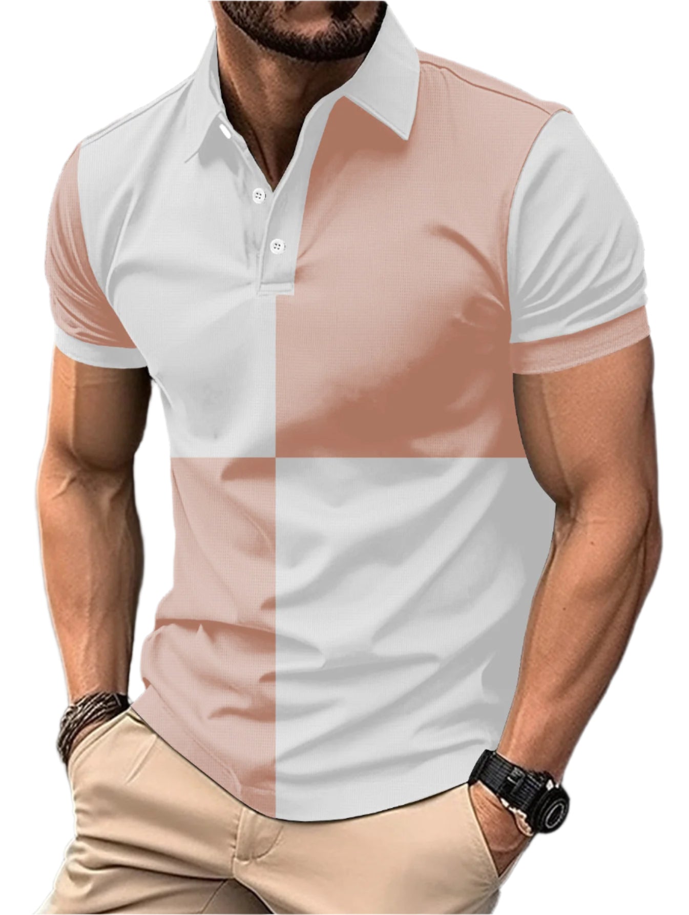 Men's Color Block Polo Shirt