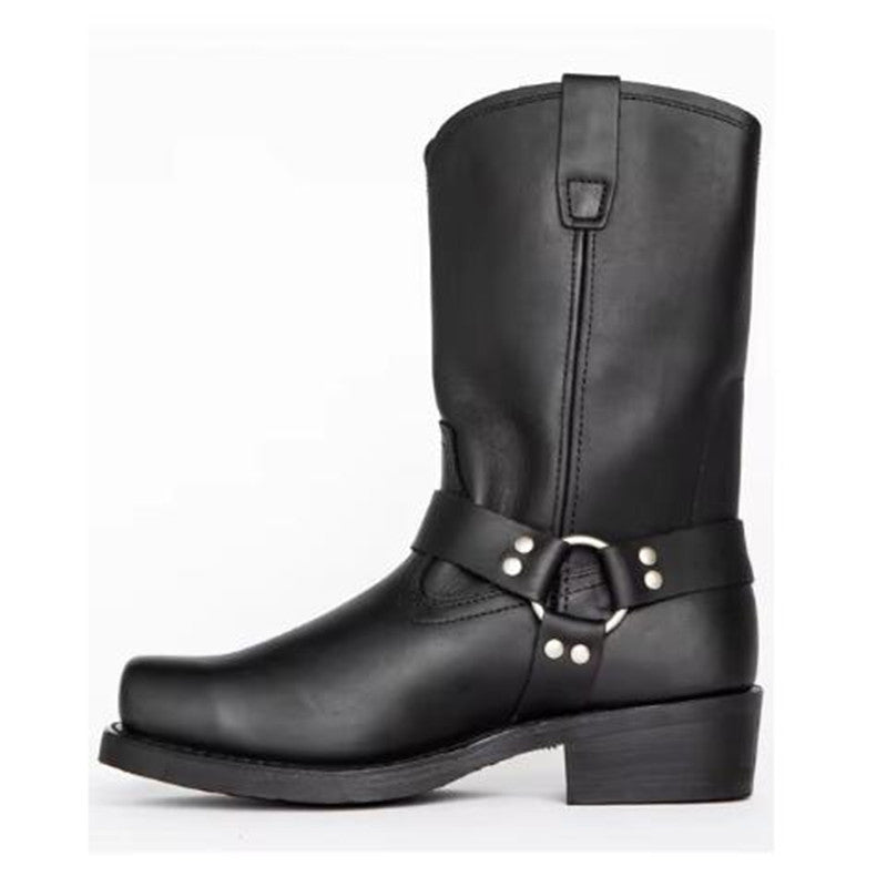 Vintage Leather Men's Motorcycle Boots