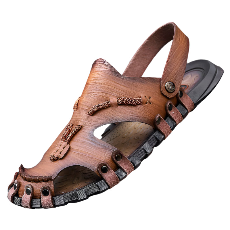 Men's Hand Sewn Breathable Cowhide Leather Sandals