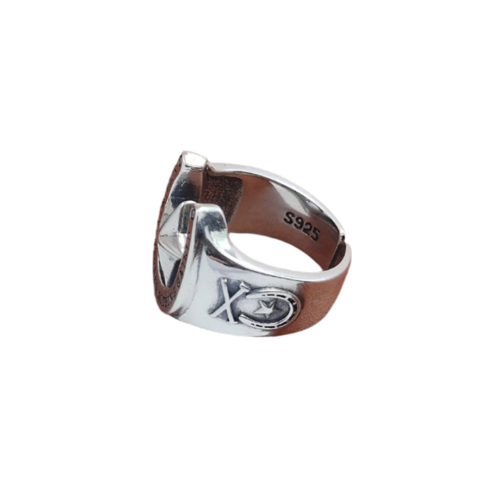 Adjustable 925 Sterling Silver Horseshoe Ring