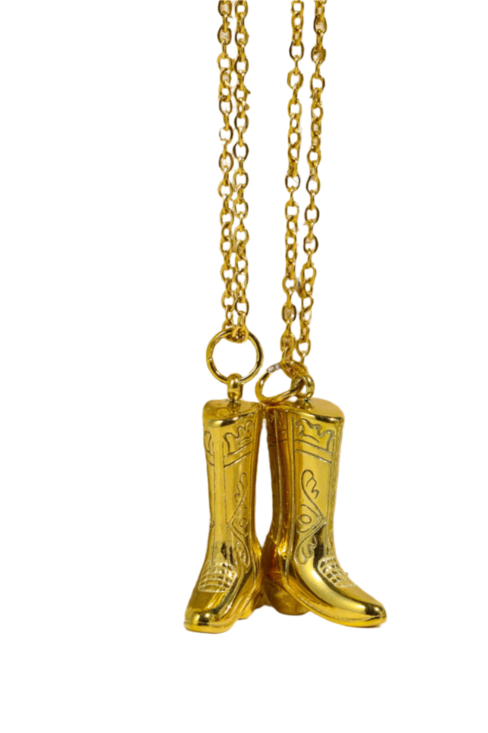 Cowboy Boot Pendant Stainless Steel Necklace