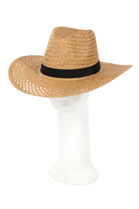 Fame Basket Weave Straw Sun Hat