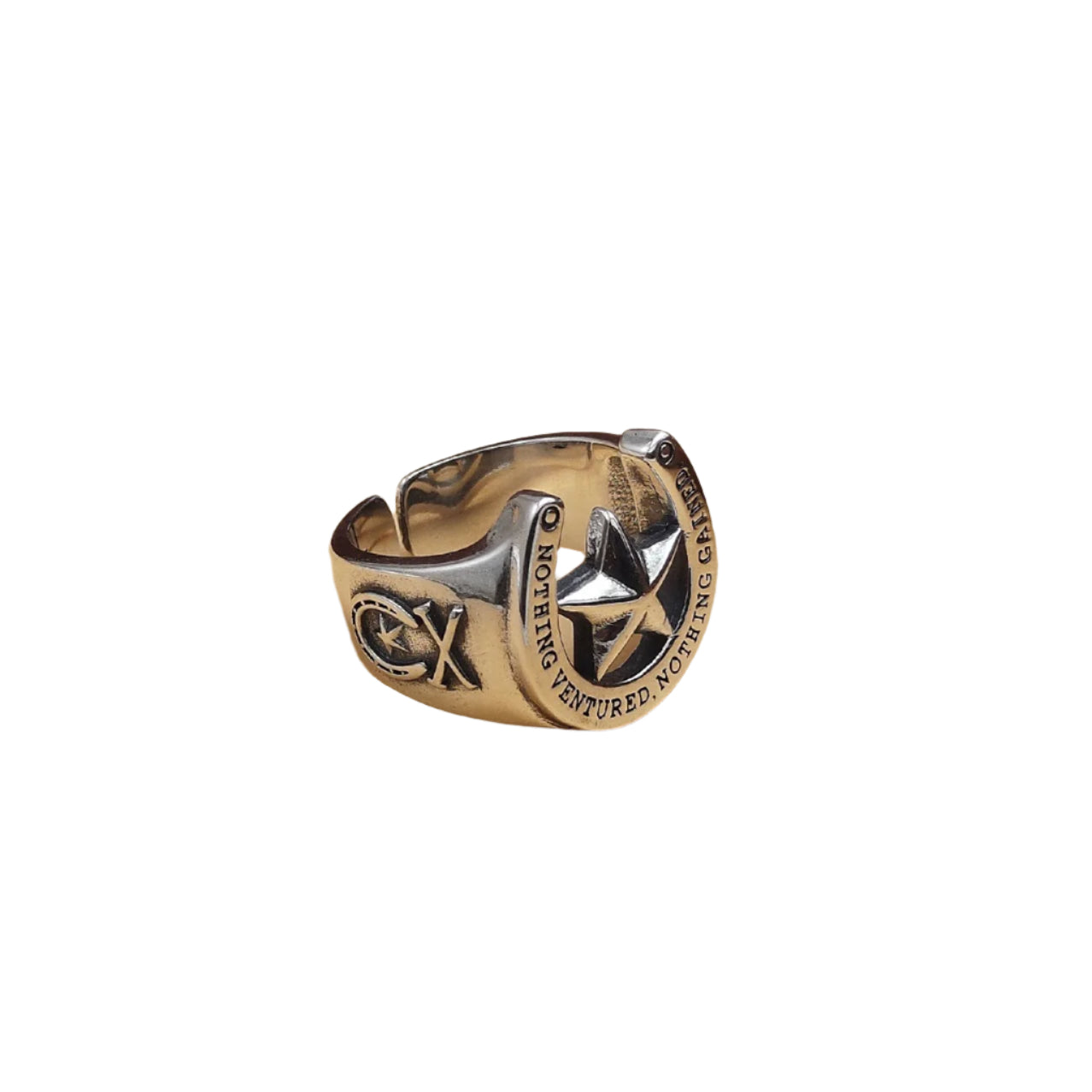 Adjustable 925 Sterling Silver Horseshoe Ring